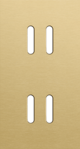 Niko Rocker 2-Voudige afdekplaat verticaal 71 mm centerafstandvoor tweevoudige schakelfuncties alu gold brushed RAL: 1000