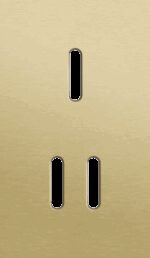 Niko Rocker 2-Voudige afdekplaat verticaal 60 mm centerafstand voor een enkelvoudige en een tweevoudige schakelfunctie alu gold brushed RAL: 1000