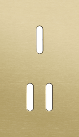 Niko Rocker 2-Voudige afdekplaat verticaal 60 mm centerafstand voor een enkelvoudige en een tweevoudige schakelfunctie alu gold brushed RAL: 1000