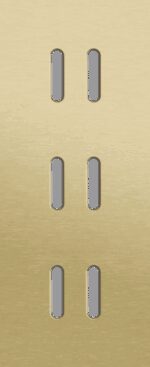 Niko Rocker 3-Voudige afdekplaat verticaal 60 mm centerafstand voor drie tweevoudige schakelfuncties alu gold brushed RAL: 1000