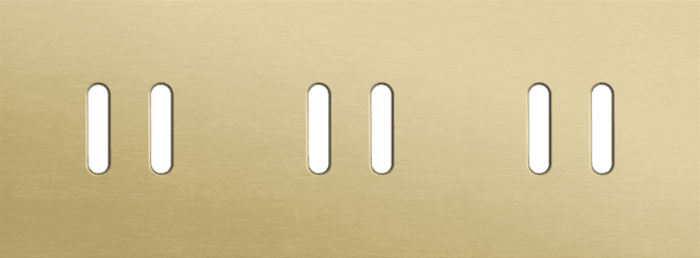 Niko Rocker 3-Voudige afdekplaat horizontaal 71 mm centerafstand voor drie tweevoudige schakelfuncties alu gold brushed RAL: 1000