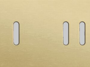 Niko Rocker 2-Voudige afdekplaat horizontaal 71 mm centerafstand voor een enkelvoudige en een tweevoudige schakelfunctie alu gold brushed RAL: 1000