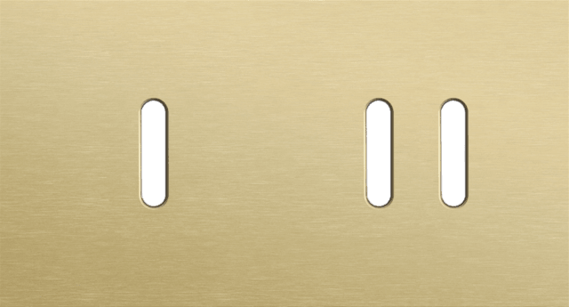 Niko Rocker 2-Voudige afdekplaat horizontaal 71 mm centerafstand voor een enkelvoudige en een tweevoudige schakelfunctie alu gold brushed RAL: 1000