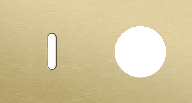 Niko Rocker 2-Voudige afdekplaat horizontaal 71 mm centerafstand voor enkelvoudige schakelfuncties + 1 stopcontact alu gold brushed RAL: 1000