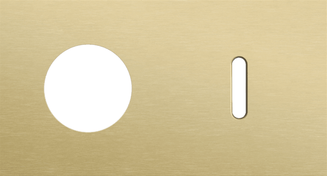 Niko Rocker 2-Voudige afdekplaat horizontaal 71 mm centerafstand voor een stopcontact en een enkelvoudige schakelfunctie alu gold brushed RAL: 1000