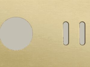 Niko Rocker 2-Voudige afdekplaat horizontaal 71 mm centerafstand voor 1 stopcontact + 1 tweev schak alu gold brushed RAL: 1000