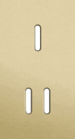 Niko Rocker 2-Voudige afdekplaat verticaal 71 mm centerafstand voor een enkelvoudige en een tweevoudige schakelfunctie alu gold brushed RAL: 1000