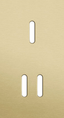 Niko Rocker 2-Voudige afdekplaat verticaal 71 mm centerafstand voor een enkelvoudige en een tweevoudige schakelfunctie alu gold brushed RAL: 1000