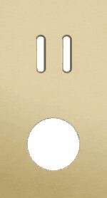 Niko Rocker 2-Voudige afdekplaat verticaal 71 mm centerafstand voor tweevoudige schakelfuncties + 1 stopcontact alu gold brushed RAL: 1000