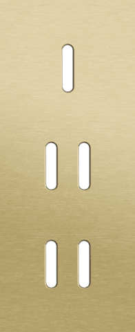 Niko Rocker 3-Voudige afdekplaat verticaal 60 mm centerafstand voor een enkelvoudige en twee tweevoudige schakelfuncties alu gold brushed RAL: 1000