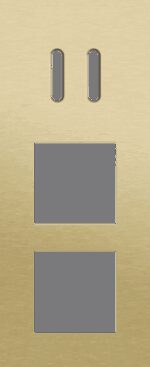 Niko Rocker 3-Voudige afdekplaat verticaal 60 mm centerafstand voor een tweevoudige schakelfunctie en twee functies alu gold brushed RAL: 1000