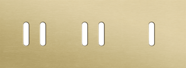 Niko Rocker 3-Voudige afdekplaat horizontaal 71 mm centerafstand voor twee tweevoudige en een enkelvoudige schakelfunctie alu gold brushed RAL: 1000