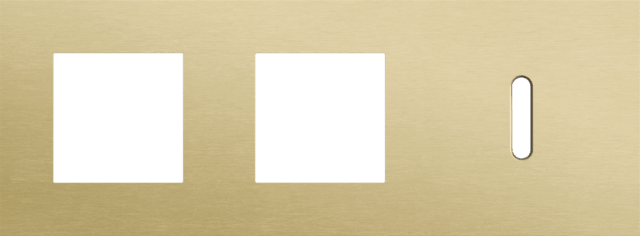 Niko Rocker 3-Voudige afdekplaat horizontaal 71 mm centerafstand voor twee functies en een enkelvoudige schakelfunctie alu gold brushed RAL: 1000