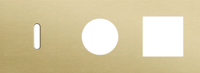 Niko Rocker 3-Voudige afdekplaat horizontaal 71 mm centerafstand voor een enkelvoudige schakelfunctie en een een stopcontact en een functie alu gold brushed RAL: 1000