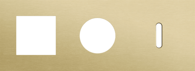 Niko Rocker 3-Voudige afdekplaat horizontaal 71 mm centerafstand voor een functie een stopcontact en een enkelvoudige schakelfunctie alu gold brushed RAL: 1000