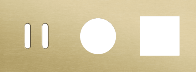 Niko Rocker 3-Voudige afdekplaat horizontaal 71 mm centerafstand voor een enkelvoudige schakelfunctie en een een stopcontact en een functie alu gold brushed RAL: 1000