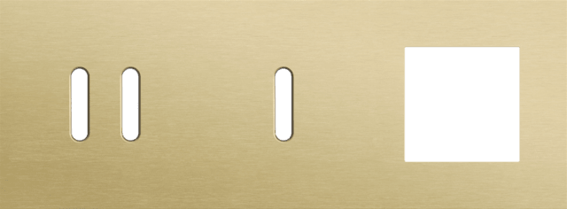 Niko Rocker 3-Voudige afdekplaat horizontaal 71 mm centerafstand voor een tweevoudige en een enkelvoudige schakelfunctie en een functie alu gold brushed RAL: 1000