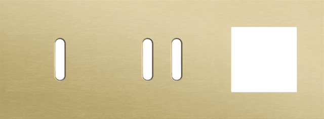 Niko Rocker 3-Voudige afdekplaat horizontaal 71 mm centerafstand voor een enkelvoudige en een tweevoudige schakelfunctie en een functie alu gold brushed RAL: 1000