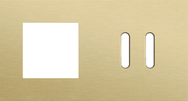 Niko Rocker 2-Voudige afdekplaat horizontaal 71 mm centerafstandvoor een functie en een tweevoudige schakelfunctie alu gold brushed RAL: 1000