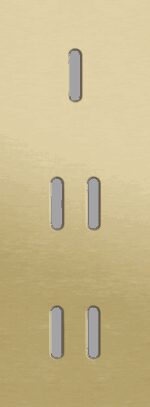 Niko Rocker 3-Voudige afdekplaat verticaal 71 mm centerafstand voor een enkelvoudige en twee tweevoudige schakelfuncties alu gold brushed RAL: 1000
