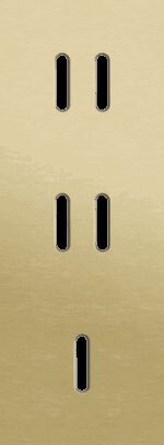 Niko Rocker 3-Voudige afdekplaat verticaal 71 mm centerafstand voor twee tweevoudige en een enkelvoudige schakelfunctie alu gold brushed RAL: 1000