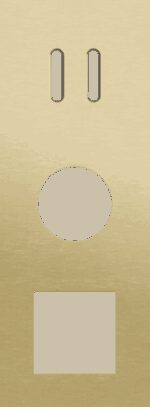 Niko Rocker 3-Voudige afdekplaat verticaal 71 mm centerafstand voor een enkelvoudige schakelfunctie en een een stopcontact en een functie alu gold brushed RAL: 1000