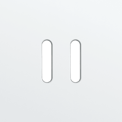 Niko Rocker Enkelvoudige afdekplaat voor tweevoudige schakelfuncties steel white coated RAL: 000 90 00