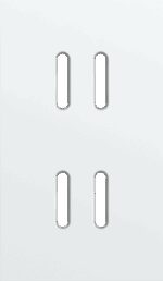 Niko Rocker Tweevoudige afdekplaat verticaal 60 mm centerafstandvoor tweevoudige schakelfuncties steel white coated RAL: 000 90 00
