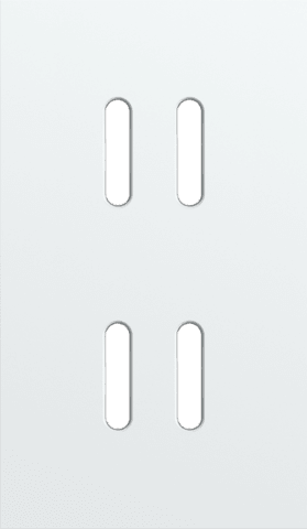 Niko Rocker Tweevoudige afdekplaat verticaal 60 mm centerafstandvoor tweevoudige schakelfuncties steel white coated RAL: 000 90 00