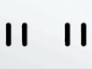 Niko Rocker Tweevoudige afdekplaat horizontaal 71 mm centerafstandvoor tweevoudige schakelfuncties steel white coated RAL: 000 90 00