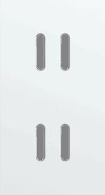 Niko Rocker Tweevoudige afdekplaat verticaal 71 mm centerafstandvoor tweevoudige schakelfuncties steel white coated RAL: 000 90 00