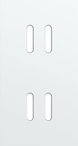 Niko Rocker Tweevoudige afdekplaat verticaal 71 mm centerafstandvoor tweevoudige schakelfuncties steel white coated RAL: 000 90 00