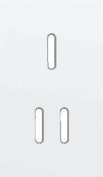 Niko Rocker Tweevoudige afdekplaat verticaal 60 mm centerafstand voor een enkelvoudige en een tweevoudige schakelfunctie steel white coated RAL: 000 90 00