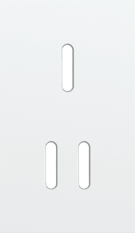 Niko Rocker Tweevoudige afdekplaat verticaal 60 mm centerafstand voor een enkelvoudige en een tweevoudige schakelfunctie steel white coated RAL: 000 90 00