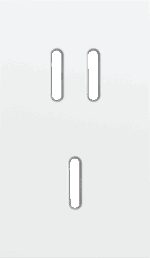 Niko Rocker Tweevoudige afdekplaat verticaal 60 mm centerafstand voor een tweevoudige en een enkelvoudige schakelfunctie steel white coated RAL: 000 90 00