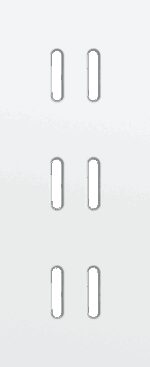 Niko Rocker Drievoudige afdekplaat verticaal 60 mm centerafstand voor drie tweevoudige schakelfuncties steel white coated RAL: 000 90 00