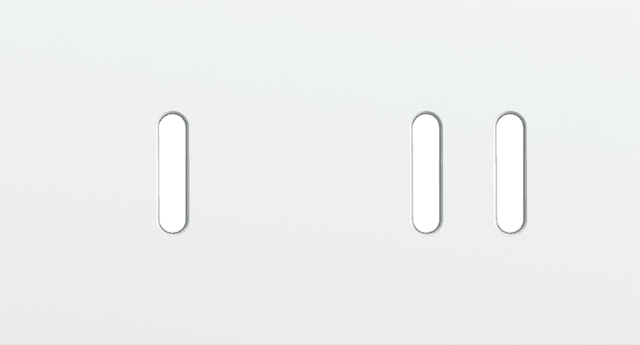 Niko Rocker Tweevoudige afdekplaat horizontaal 71 mm centerafstand voor een enkelvoudige en een tweevoudige schakelfunctie steel white coated RAL: 000 90 00