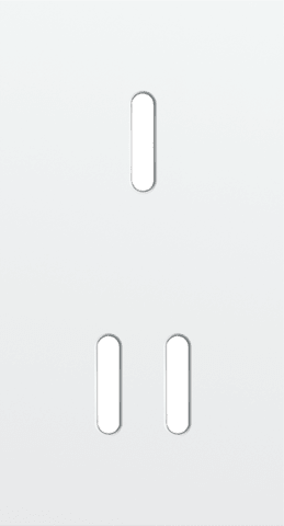 Niko Rocker Tweevoudige afdekplaat verticaal 71 mm centerafstand voor 1 enklv + 1 tweev schak steel white coated RAL: 000 90 00