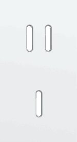 Niko Rocker Tweevoudige afdekplaat verticaal 71 mm centerafstand voor 1 tweev + 1 enklv schak steel white coated RAL: 000 90 00
