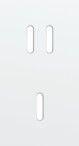 Niko Rocker Tweevoudige afdekplaat verticaal 71 mm centerafstand voor 1 tweev + 1 enklv schak steel white coated RAL: 000 90 00