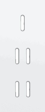 Niko Rocker Drievoudige afdekplaat verticaal 60 mm centerafstand voor enklv + 2 tweev schak steel white coated RAL: 000 90 00