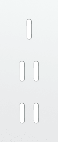 Niko Rocker Drievoudige afdekplaat verticaal 60 mm centerafstand voor enklv + 2 tweev schak steel white coated RAL: 000 90 00