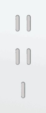 Niko Rocker Drievoudige afdekplaat verticaal 60 mm centerafstand voor 2 tweev + enklv schak steel white coated RAL: 000 90 00