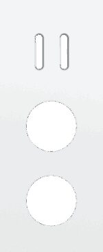 Niko Rocker Drievoudige afdekplaat verticaal 60 mm centerafstand voor tweev schak + 2 stopc steel white coated RAL: 000 90 00