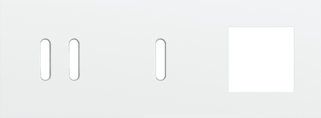Niko Rocker Drievoudige afdekplaat horizontaal 71 mm centerafstand voor tweev + enkelv schak + fct steel white coated RAL: 000 90 00