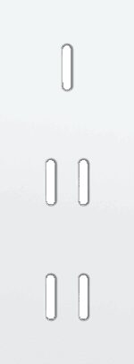 Niko Rocker Drievoudige afdekplaat verticaal 71 mm centerafstand voor enklv + 2 tweev schak steel white coated RAL: 000 90 00