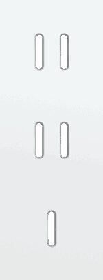 Niko Rocker Drievoudige afdekplaat verticaal 71 mm centerafstand voor 2 tweev + enklv schak steel white coated RAL: 000 90 00