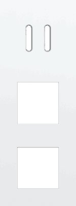 Niko Rocker Drievoudige afdekplaat verticaal 71 mm centerafstand voor tweev schak + 2 fct steel white coated RAL: 000 90 00