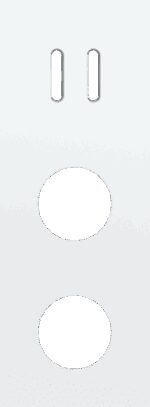 Niko Rocker Drievoudige afdekplaat verticaal 71 mm centerafstand voor tweev schak + 2 stopc steel white coated RAL: 000 90 00