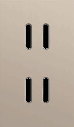 Niko Rocker 2-Voudige afdekplaat verticaal 60 mm centerafstandvoor tweevoudige schakelfuncties steel champagne coated RAL: 080 70 10